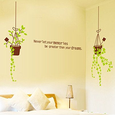 SYGA DIY Modern Home Decor Hanging Pot Wall Stickers Decals Design  size 60x90 jm8331