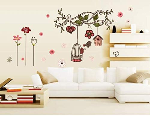 Simple Warm Pink Birdcage Removable Wall Sticker Ay7102