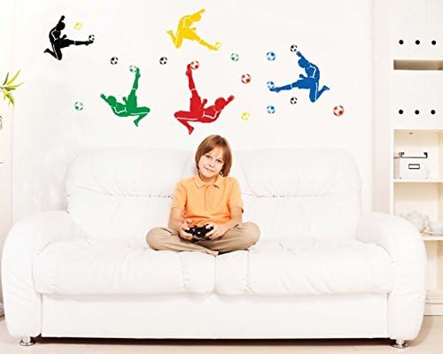 Playing Football Wall Decal Home Sticker House Decoration WallPaper Removable Living Dinning Room Bedroom Kitchen Art Picture Murals DIY Stick Girls Boys kids Nursery Baby Playroom Decoration by fashionbeautybuy1 size 60x90 nc029