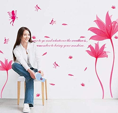 Romantic Red Color Fantastic Flowers Art Wall Sticker Ay9218Bw