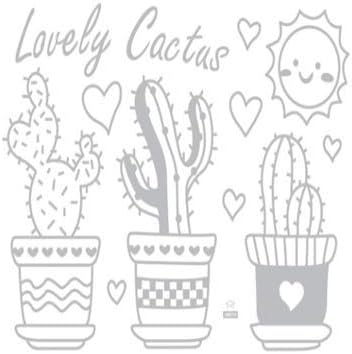 Lovely Sunflower Cactus Pot Plants Pastoral Style Wall Stickers Wall Decal size 60x90 jm8215