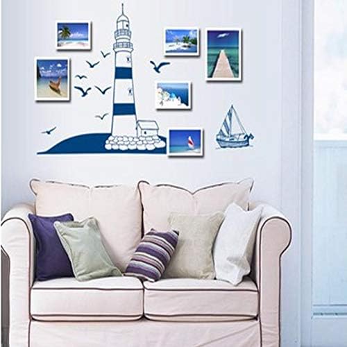 Lighthouse, Boat Wall Decal, Nautical Stickers, Ocean, Seaside, Seashore, Living Room,