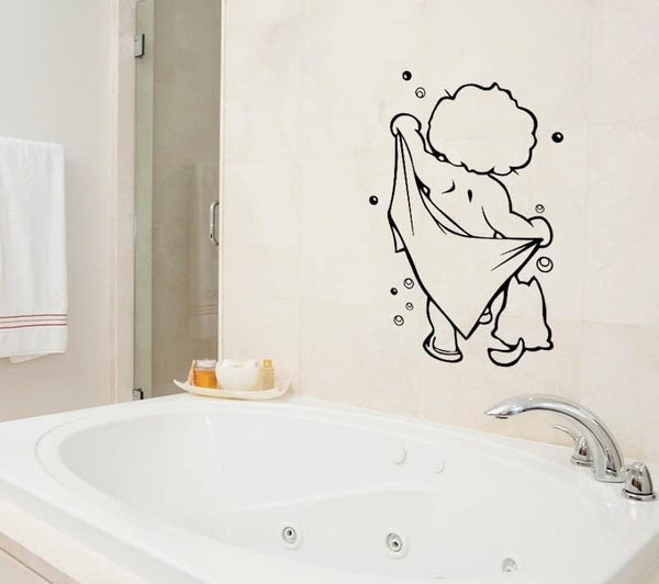Shower Glass Door Stickers Bathing Wall Removable For Bathroom Decor Art Decals