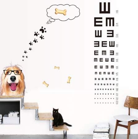 SHOWERORO 2pcs Wall Stickers Merch Kids Eye Chart Wall Sticker Ay6023