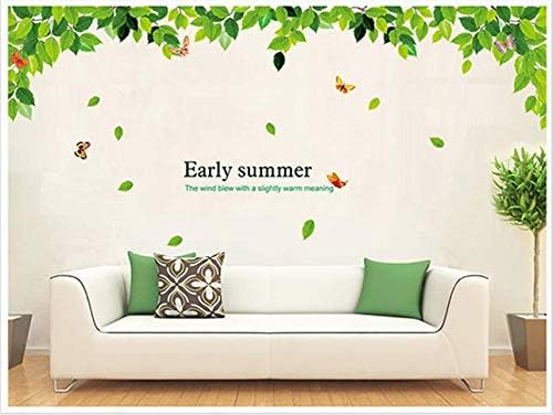 Large removable wall stickers Spring life green leaves art decal PVC environmental Home decoration Living room Sitting room Sofa TV background size 60x90 am081