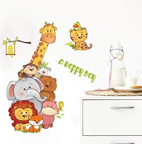 WALL STICKER STIKER DINDING SK9301 A HAPPY DAY ANIMAL WALLSTICKER