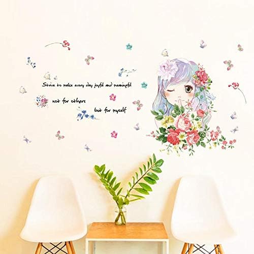 Playful girl cartoon wall stickers children room bedroom living room background decoration can remove the stickers size 50x70 xls7200