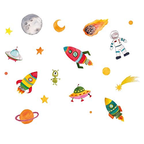 Stickerscape Outer Space Wall Sticker Pack | Perfect for a Creating a Space Themed Bedroom | Space Wall Stickers | Easy to Apply, Cleanly Removable xp8026 Size: 30x25