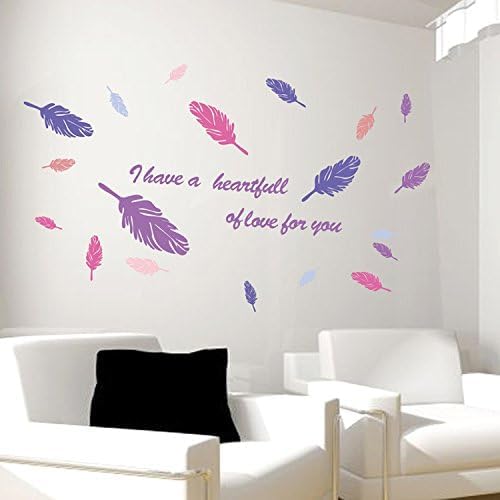 Angel Feather Decorative Wall Sticker Romantic Quotes Eternal Love Wallpaper Living Room Home Decor