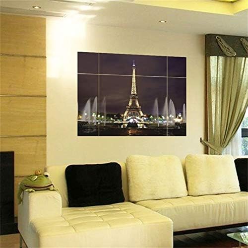 Ay8014W Huaduo Modern Removable Wall Stickers 3D Window View Large Eiffel Tower Sydney Greek Night City For Living Room Bedroom Home Decoration