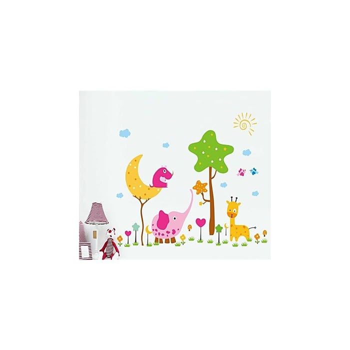 Wall Stickers Wall Decals, Style Cartoon Animal Paradise PVC Wall Stickers