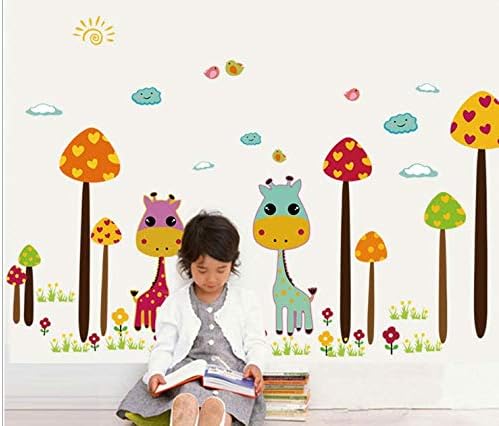 Cartoon lovely Animals Wall Stickers For Kids Rooms Boys Girls Children Bedroom Home Decor mm size 50x70 am7091