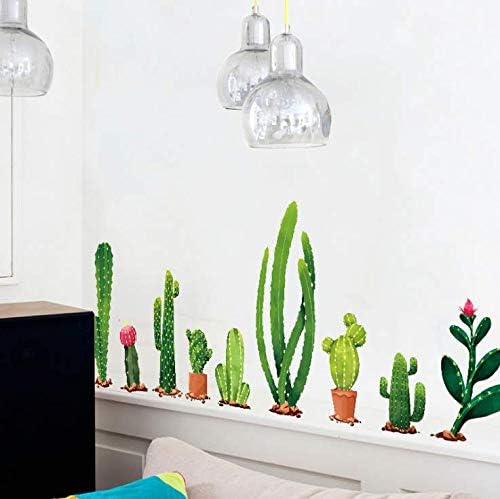 Wall Stickers 2pcs Fresh Cactus Green Plant Decal