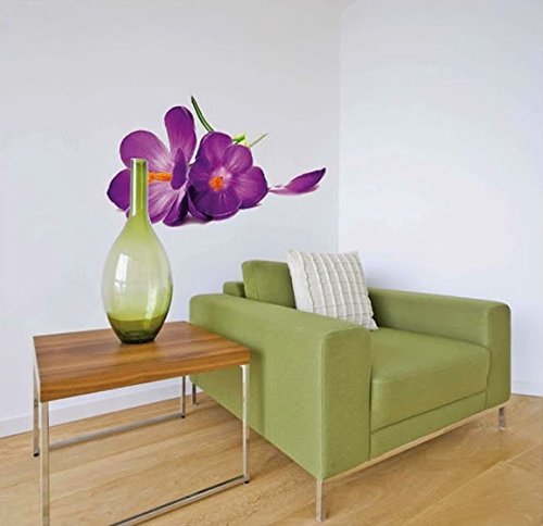 Purple Lillies Flowers Self Adhesive Wall Stickers NC021