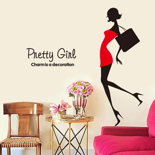 Jm8314 Wall Stickers Vinyl Decor Girls Women Teens With Shopping Bags Decor For Living Room ,