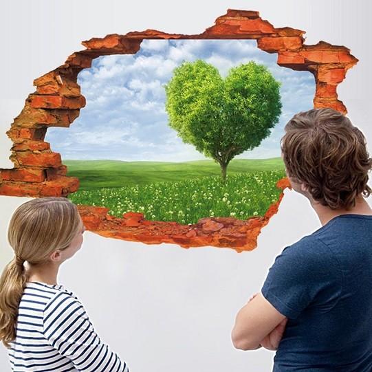 3D Heart Tree Wall Sticker