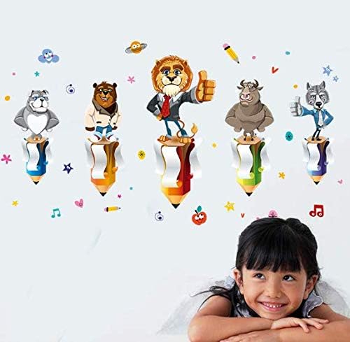 Animal World Sticker Cute Cartoon Room Nursery Children Room Stickers es size 60x90  xh9303