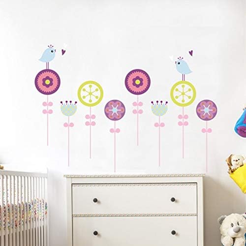 Flower Wall Stickers for Kids - Floral Garden Wall Decals for Girls Room size 60x90 jm8177