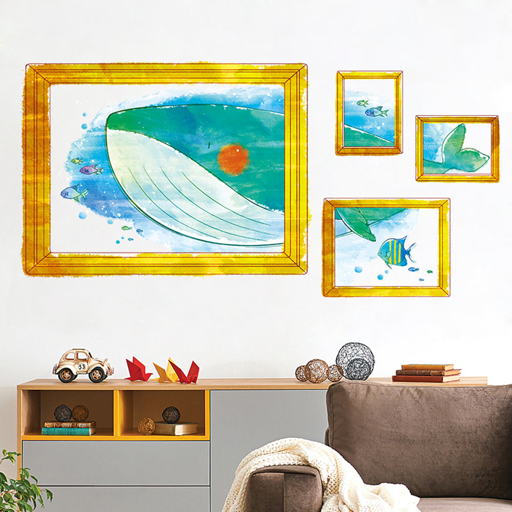 Peninsula Liangpin DIY Seamless Wall Sticker-Whale Photo Frame XH7235