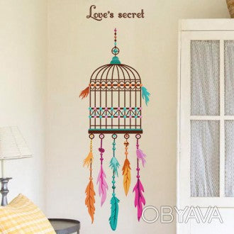Sk7054woopme Wall Sticker Dream Catcher Nest Cycle Bedroom Hall Home Living Room Office Vinyl Multicolored Printed Decal Stickers L X H 30 X 90 Cms