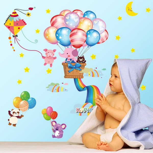 WALLSTICKER/WALL STIKER 50X70-SK7020-CUTE FLYING BALLON