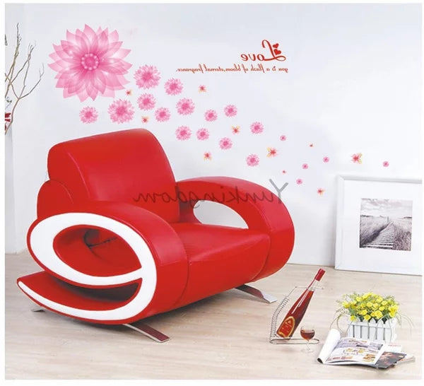 XY8056 WALLSTICKER wall sticker MUCH PINK FLOWERS