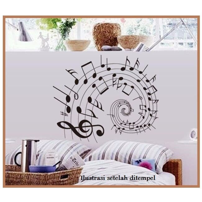 Wall Sticker Transparan / Stiker Dinding Music Note II AY9164