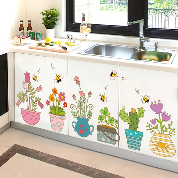 Creative Furniture Refurbishment Sticker Wardrobe Kitchen Cabinet Cabinet Door Waterproof PVC Wall Sticker Decorative Wallpaper Self-Adhesive