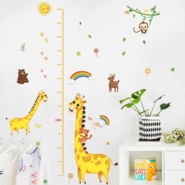 Forest Animal Trees Height Wall Sticker