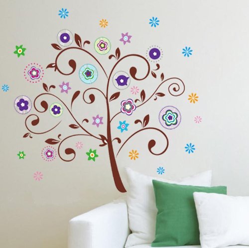 Colourfull tree painting wallsticker AY829