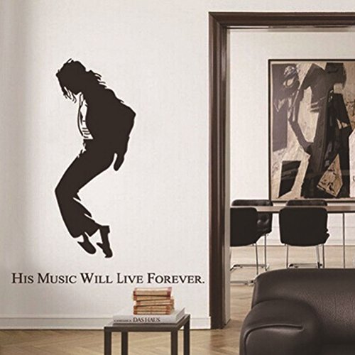Michael Jackson Famous Silhouette with Quote Wall Decal Sticker size 60x90 jm8270