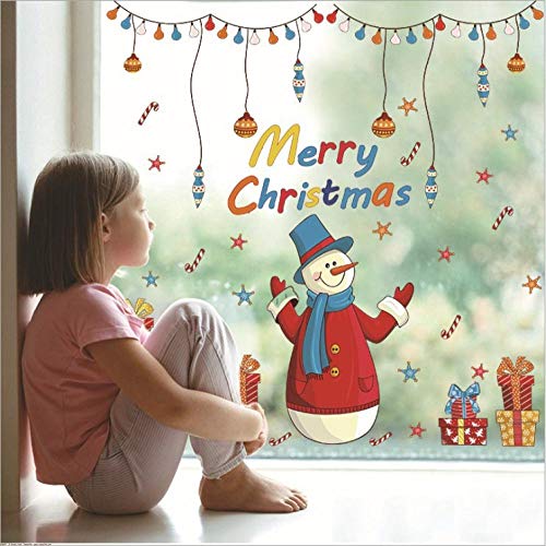 Christmas Color Cartoon Window Stickers Window Decoration Wall Stickers Glass Window Stickers