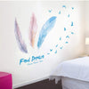 XL7215 Wall Stickers Murals Living Room Bedroom Home Decoration Wall Sticker Feather Modern Wall Decals Poster Wallpaper