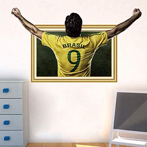 world cup 3D Football players wall stickers Living room Football Club decoration  size 50x70 xh 7255