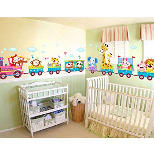 Cartoon Animals Train Wall Stickers XY1125