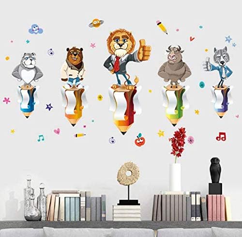 Animal World Sticker Cute Cartoon Room Nursery Children Room Stickers es size 60x90  xh9303