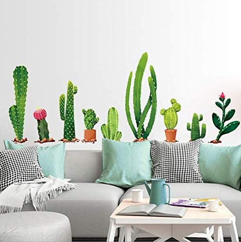 Wall Stickers 2pcs Fresh Cactus Green Plant Decal