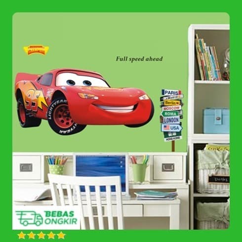 WALL STICKER STIKER DINDING SIRKUIT MOBIL ANAK MCQUEEN CAR AY9006 STIK