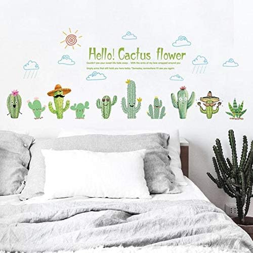 Cactu plant cartoon DIY wall stickers for Kids room Bedroom Kindergarten Eco-friendly Art Decals Murals Brand: Other