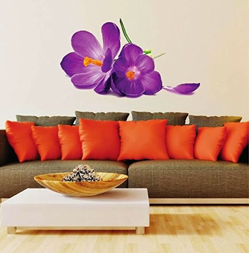 Purple Lillies Flowers Self Adhesive Wall Stickers NC021