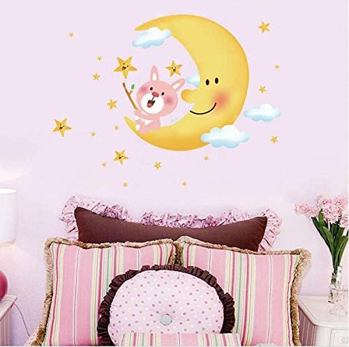 Abc 1027 Moon &amp; Star Vinyl Wall Sticker Decals for Kids Baby Bedroom Click to open expanded view Moon & Star Vinyl Wall Sticker Decals for Kids Baby Bedroom