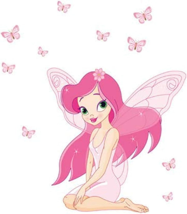 Fairy Elf Little Girl Wall Stickers Wall Nursery Baby Girl Baby Boy Children Kids Room Bedroom Sticker size 50x70 jm8257