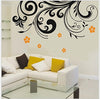 NC038 SYGA PVC Vinyl Wall Stickers for Living Room Self Adhesive Stickers, Black Decorative Floral