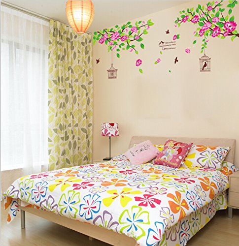 Asmi Collection Wall Stickers Wall Decals Summer Tree Cage Flowers AY1916A