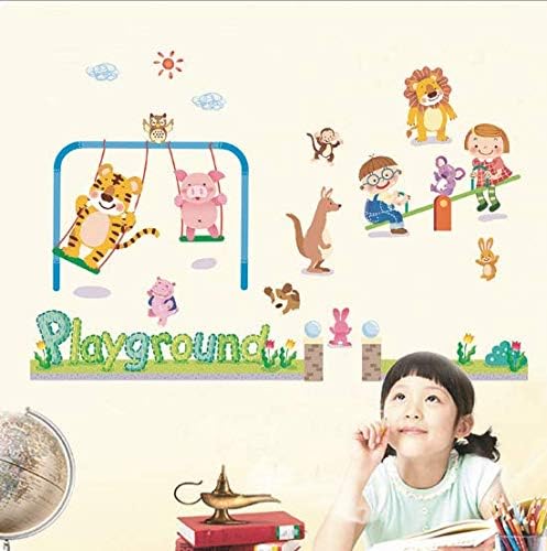 Cartoon Animal Park Tiger Piggy monkey rabbit DIY Wall Sticker Home Decoration room Decals Wall Art Sticker wallpaper-x