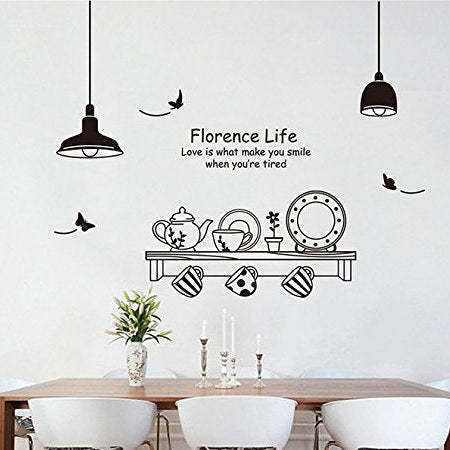 SYGA Light, Plates, cupskitchen utencils Decals Design Wall Stickers size 60x90 ay9139