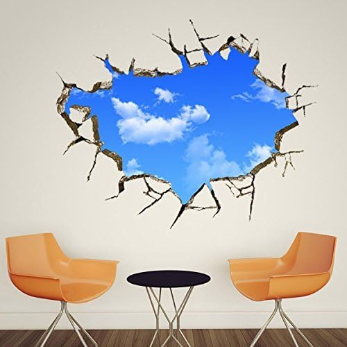 Generic 3D Stereo Ceiling Wall Stickers Art Decor Mural Room Decals Sticker, Blue, Paper size 60x90 ay8015xl