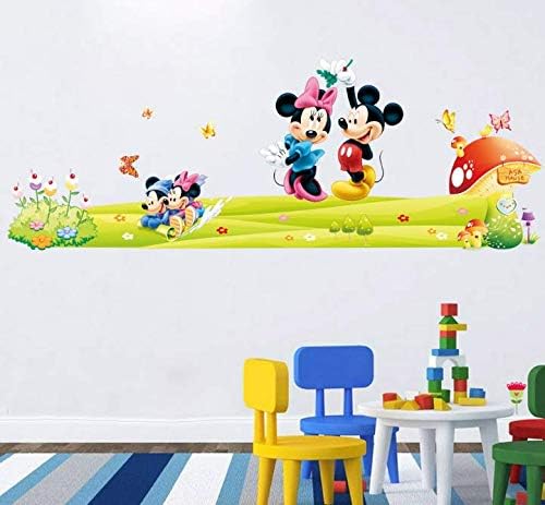 Cartoon Wall Sticker Mickey Mouse Minnie Wall Sticker Children Room Classroom Wall Sticker Bedroom Living Room WallpaperDF5086 size60x90