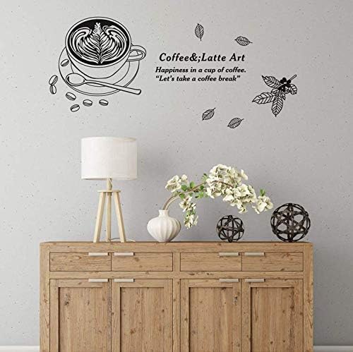 Removable Cafe Latte Coffee Beans Waterproof Wall Stickers For Kids Room size 60x90