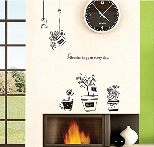 Wall Decals Home Decor Baby Boys Girls Kids Bedroom Kitchen Decoration Wall Sticker Potted Plant Flower Stickers size 60x90  jm8361